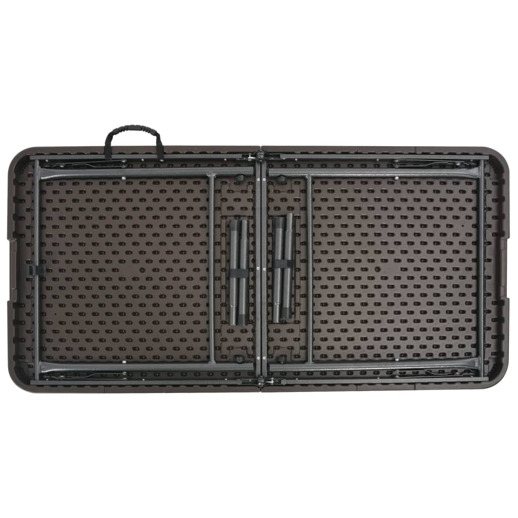 Sklopivi vrtni stol smeđi 120 x 60 x 74 cm HDPE izgled ratana