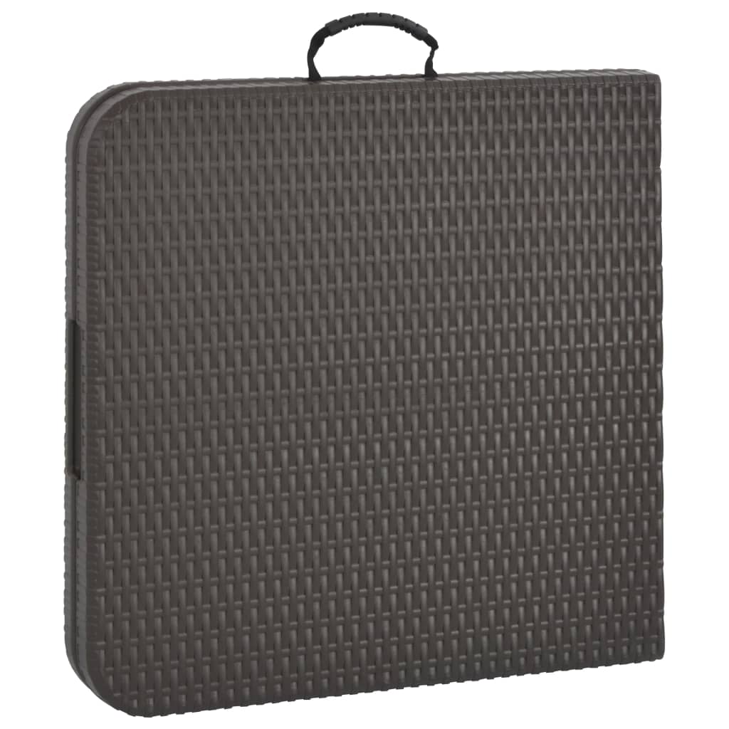 Sklopivi vrtni stol smeđi 120 x 60 x 74 cm HDPE izgled ratana