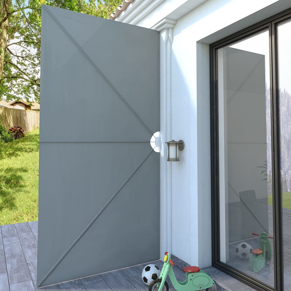 Sklopiva bočna tenda siva 400 x 200 cm