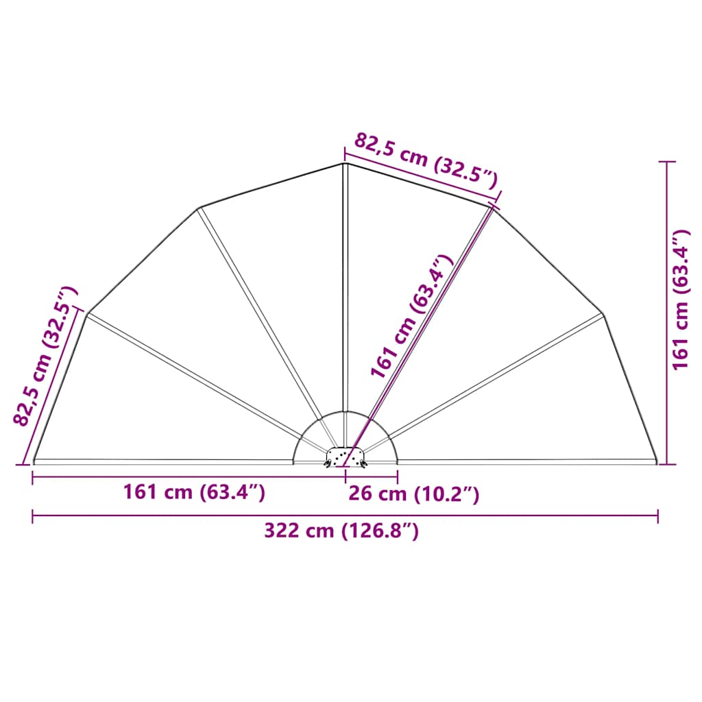 Sklopiva bočna tenda terakota 160 cm