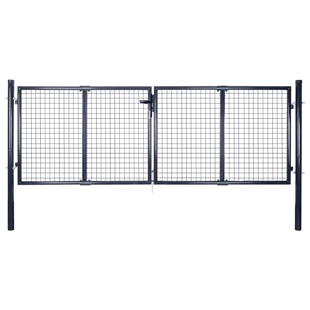 Vrtna vrata od mrežastog čelika 300 x 75 cm, siva