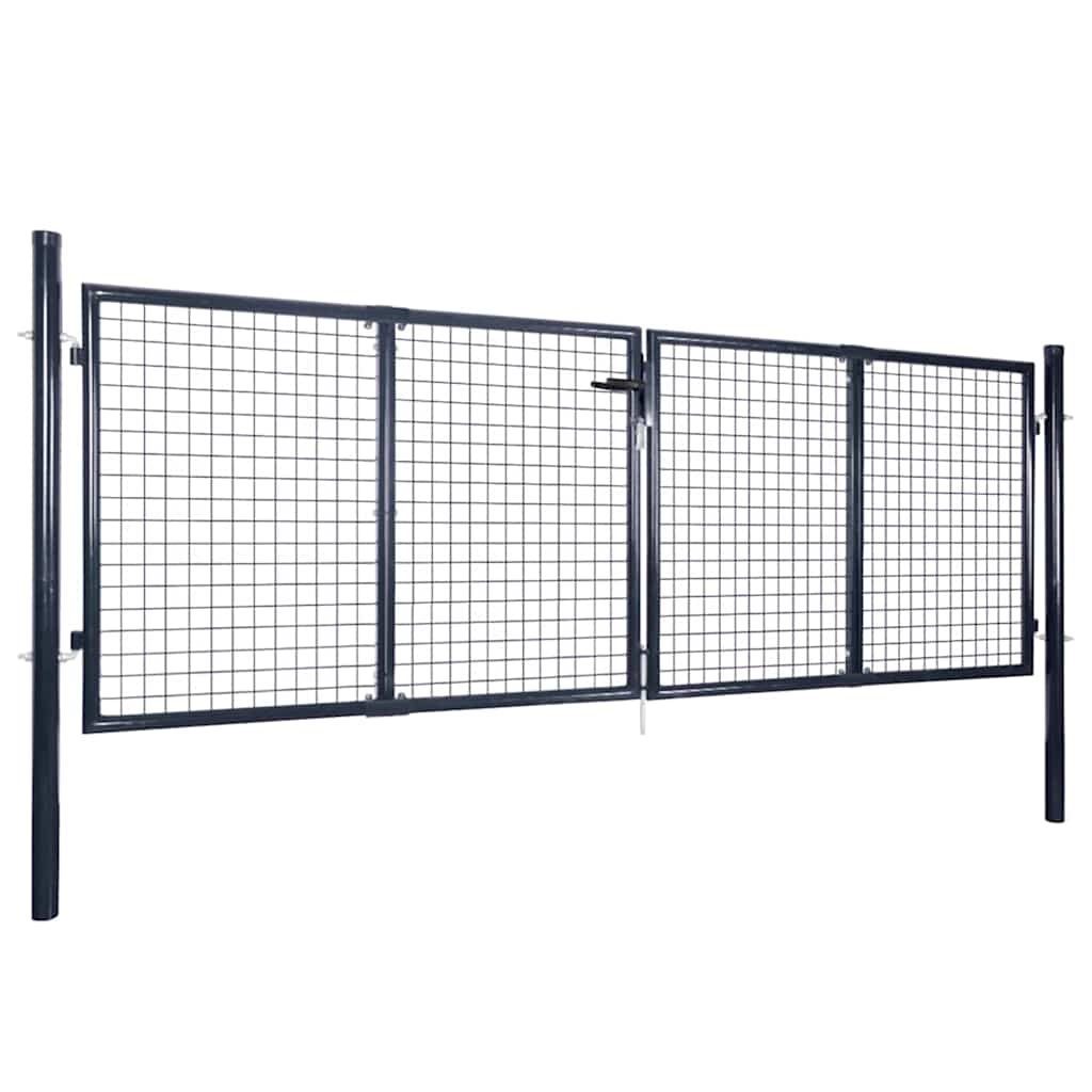 Vrtna vrata od mrežastog čelika 300 x 75 cm, siva