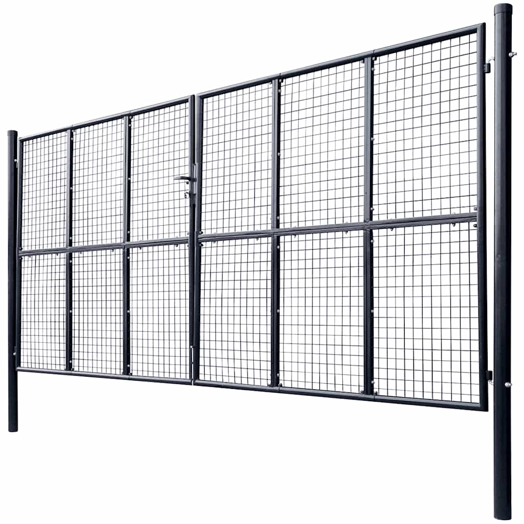 Vrtna vrata od mrežastog čelika 400x200 cm, siva