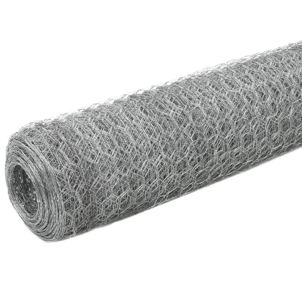 Mrežna ograda od pocinčanog čelika za kokoši 25 x 1,2 m srebrna