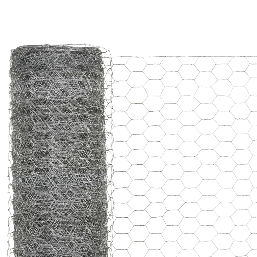 Mrežna ograda od pocinčanog čelika za kokoši 25 x 1,5 m srebrna