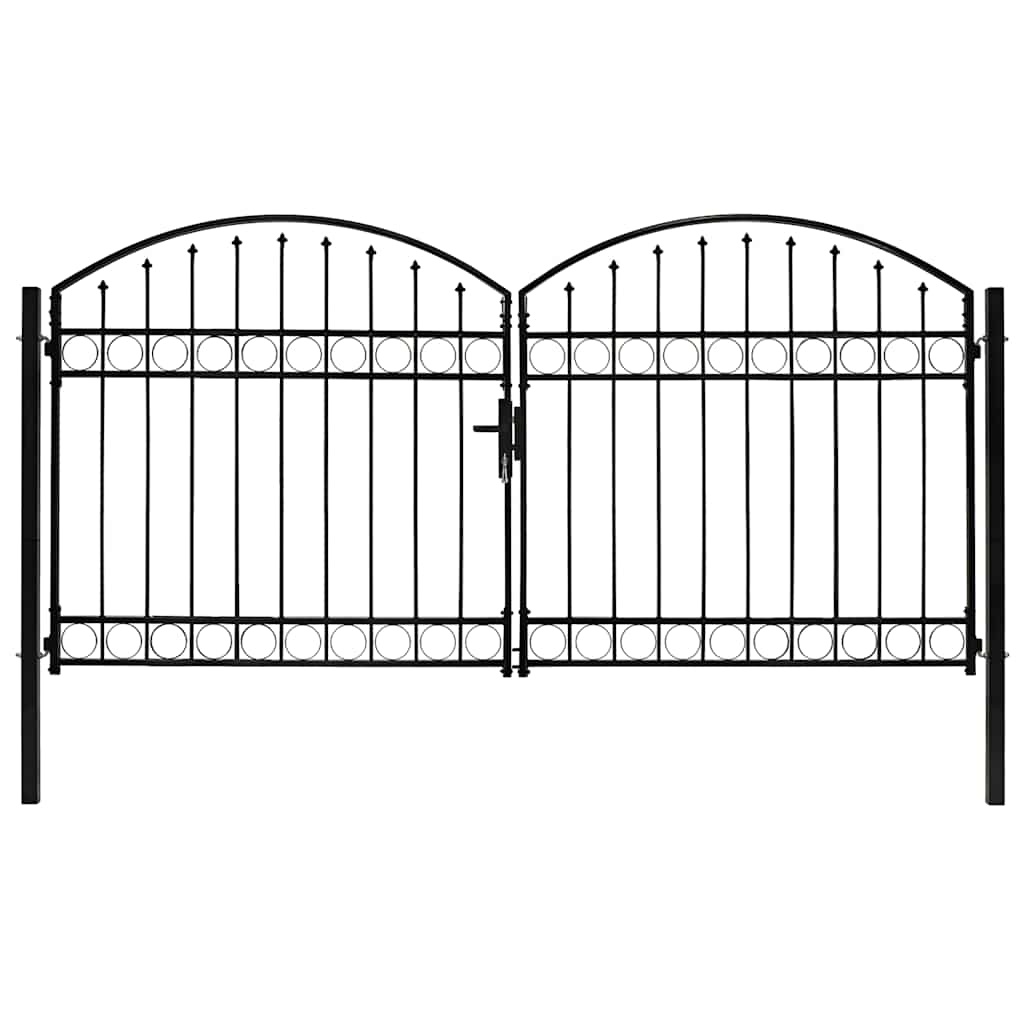 Vrata za ogradu ASSEN dvostruka vrata s lučnim vrhom čelik 300x125 cm