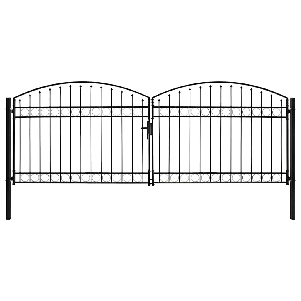 Vrata za ogradu ASSEN dvostruka vrata s lučnim vrhom čelik 400x150 cm