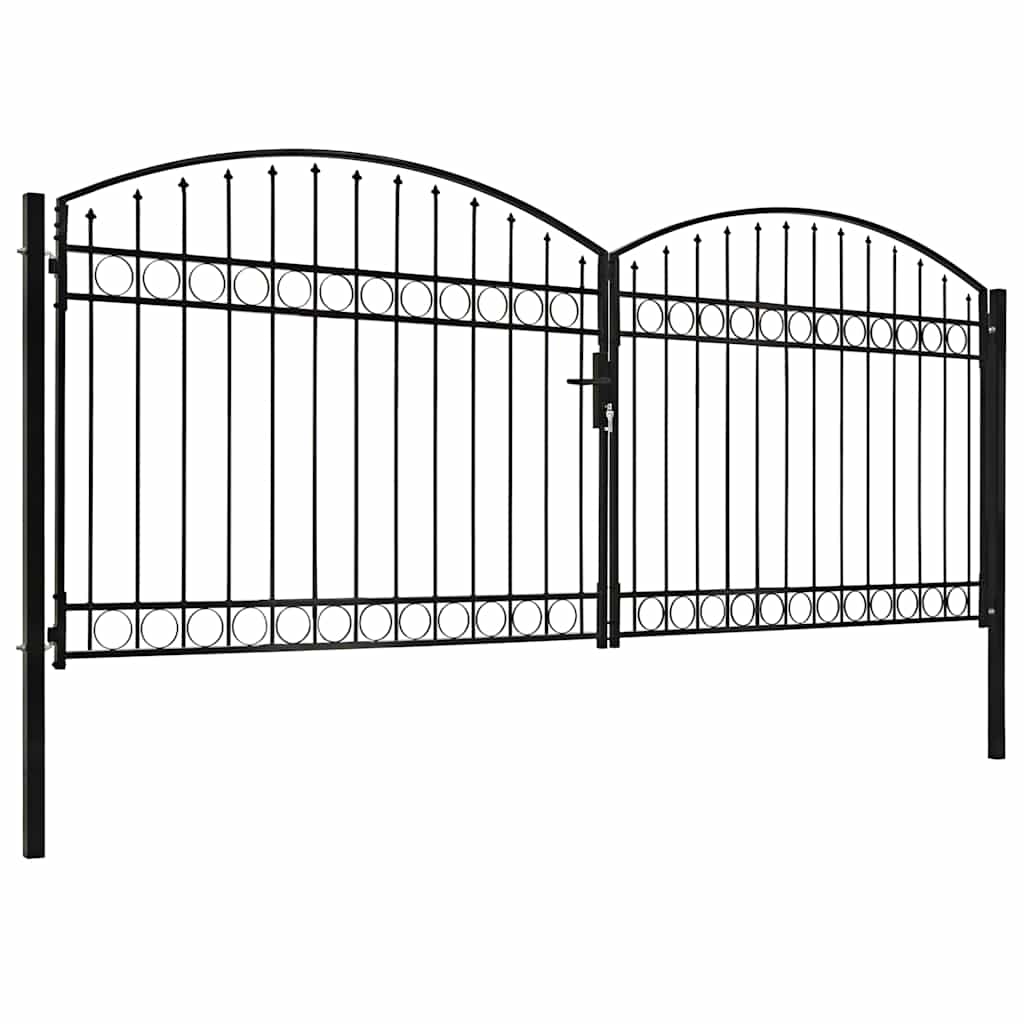 Vrata za ogradu ASSEN dvostruka vrata s lučnim vrhom čelik 400x175 cm