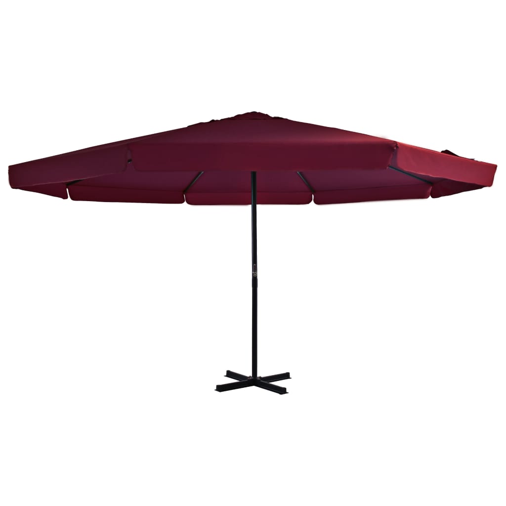 Vrtni suncobran s aluminijskom šipkom 500 cm bordo
