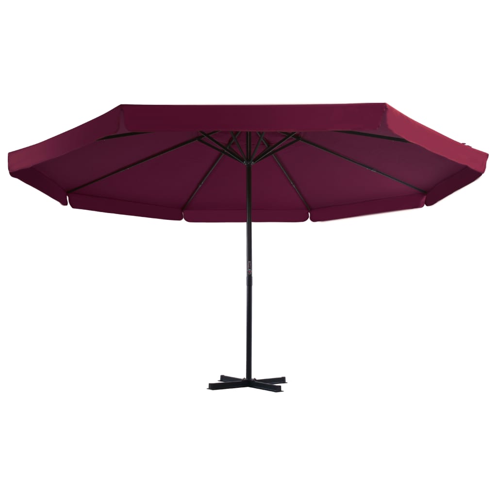 Vrtni suncobran s aluminijskom šipkom 500 cm bordo