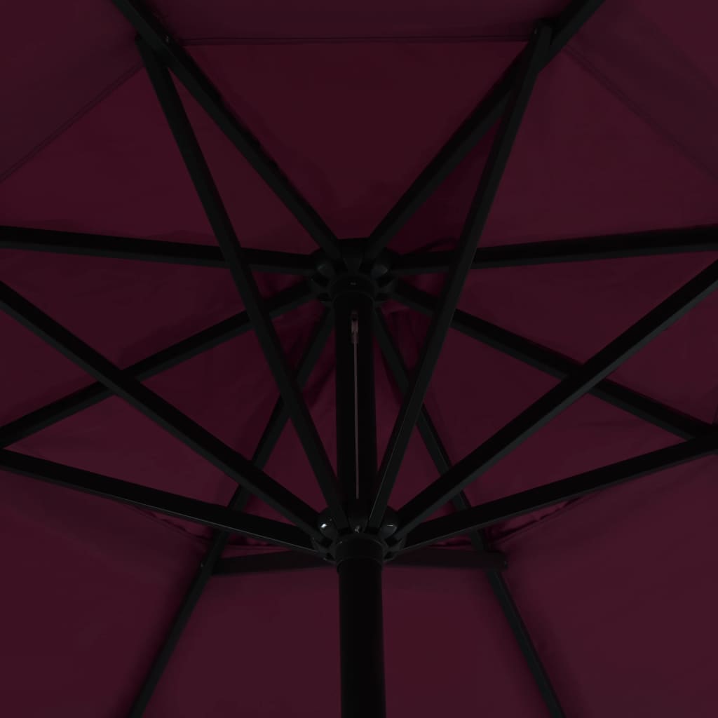 Vrtni suncobran s aluminijskom šipkom 500 cm bordo