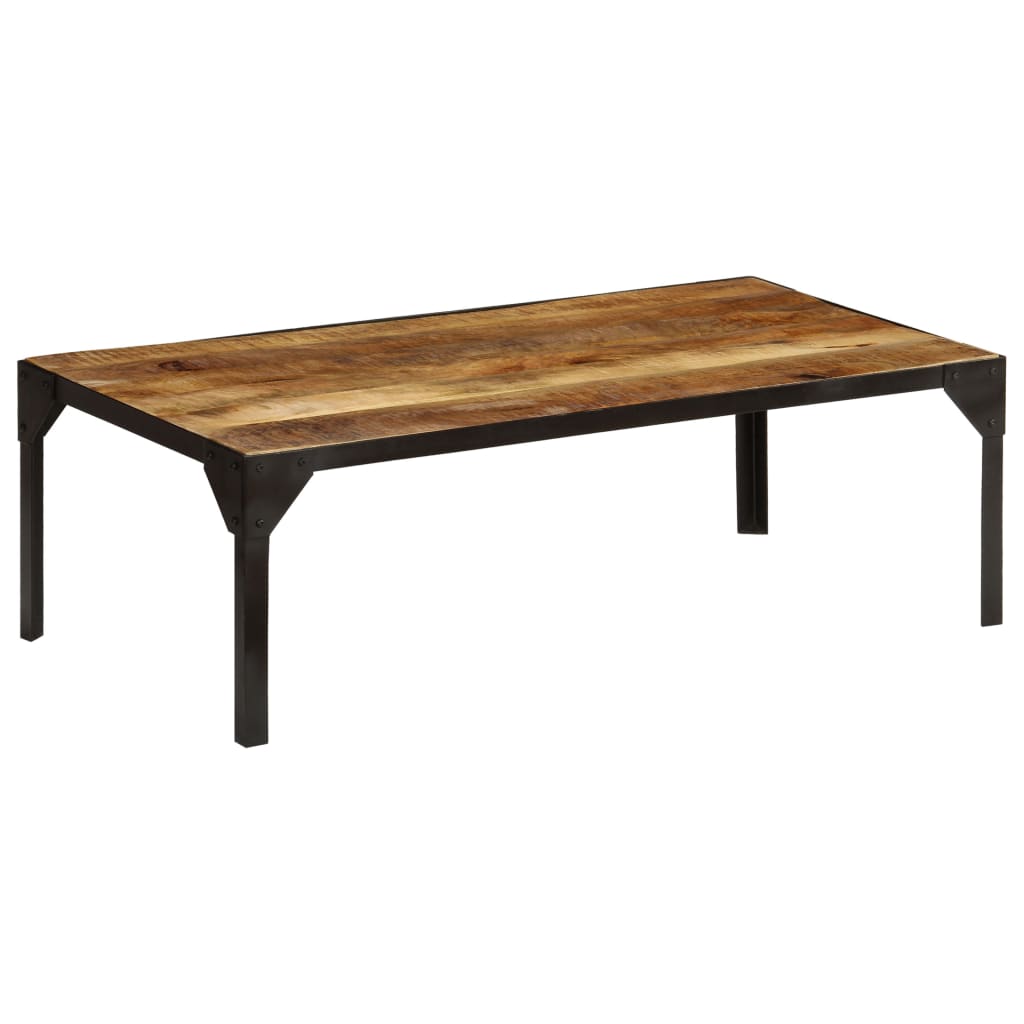 Stolić za kavu od grubog drva manga i čelika 110 cm