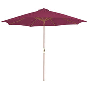Vrtni suncobran s drvenom šipkom 300 cm bordo