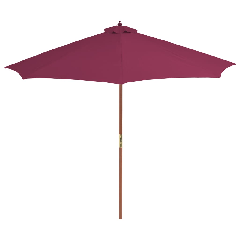 Vrtni suncobran s drvenom šipkom 300 cm bordo