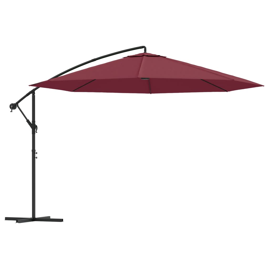 Konzolni vrtni suncobran s aluminijskim stupom 350 cm bordo