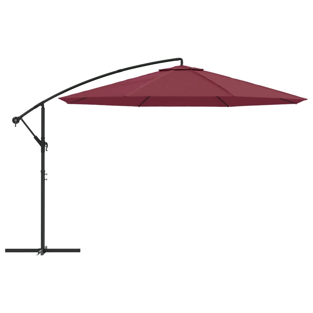 Konzolni vrtni suncobran s aluminijskim stupom 350 cm bordo