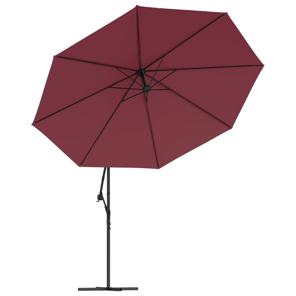 Konzolni vrtni suncobran s aluminijskim stupom 350 cm bordo