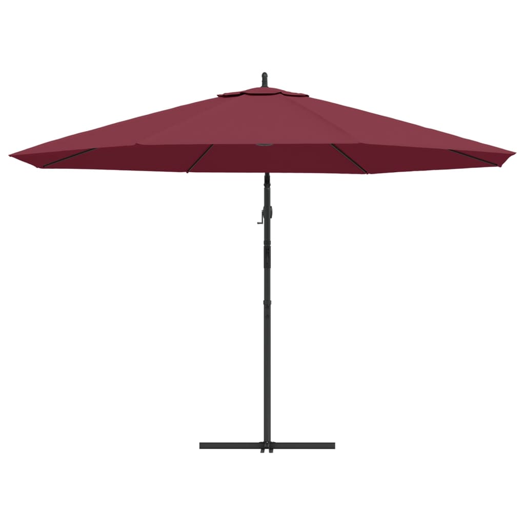 Konzolni vrtni suncobran s aluminijskim stupom 350 cm bordo