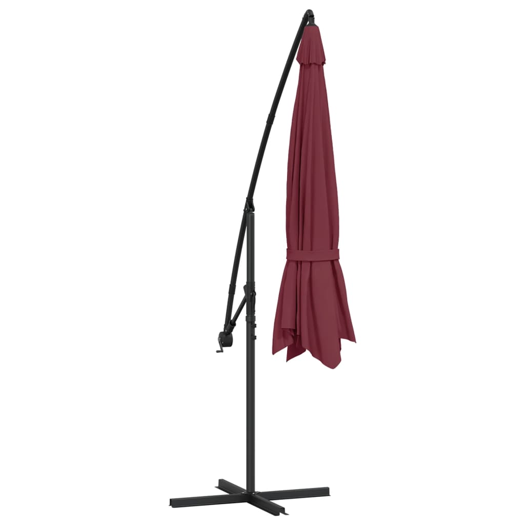 Konzolni vrtni suncobran s aluminijskim stupom 350 cm bordo