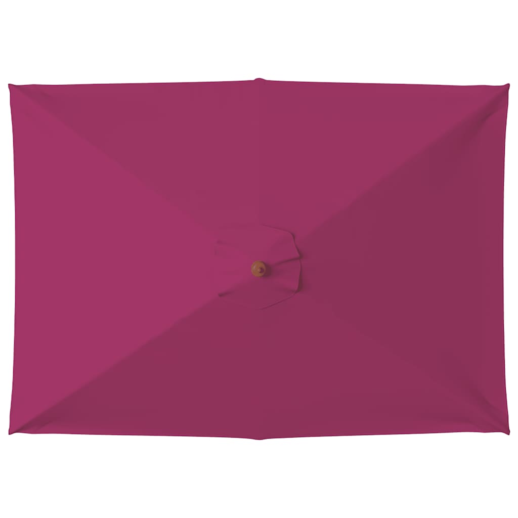 Vanjski suncobran s drvenim stupom 150 x 200 cm bordo