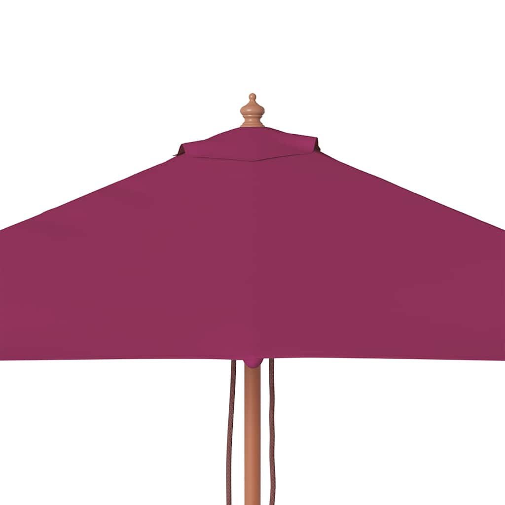Vanjski suncobran s drvenim stupom 150 x 200 cm bordo