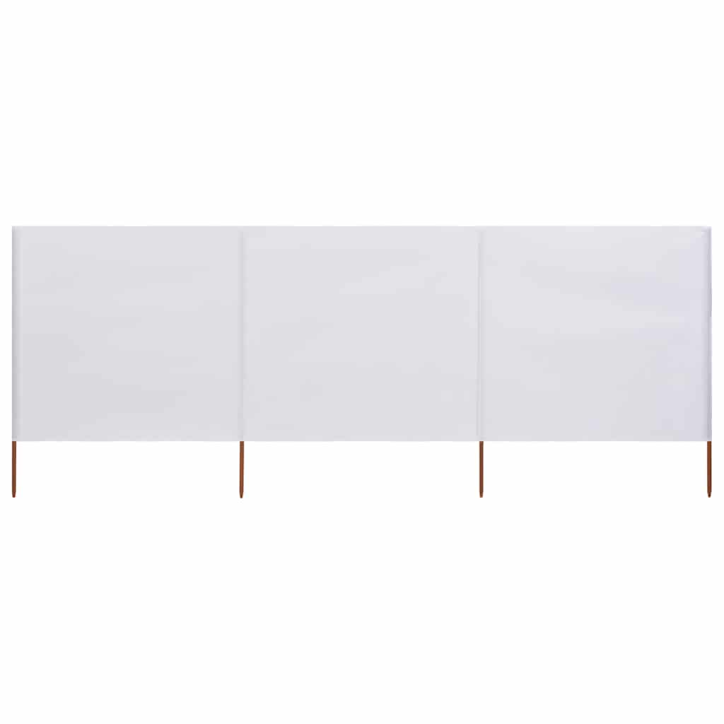 Vjetrobran s 3 panela od tkanine 400 x 120 cm bijeli