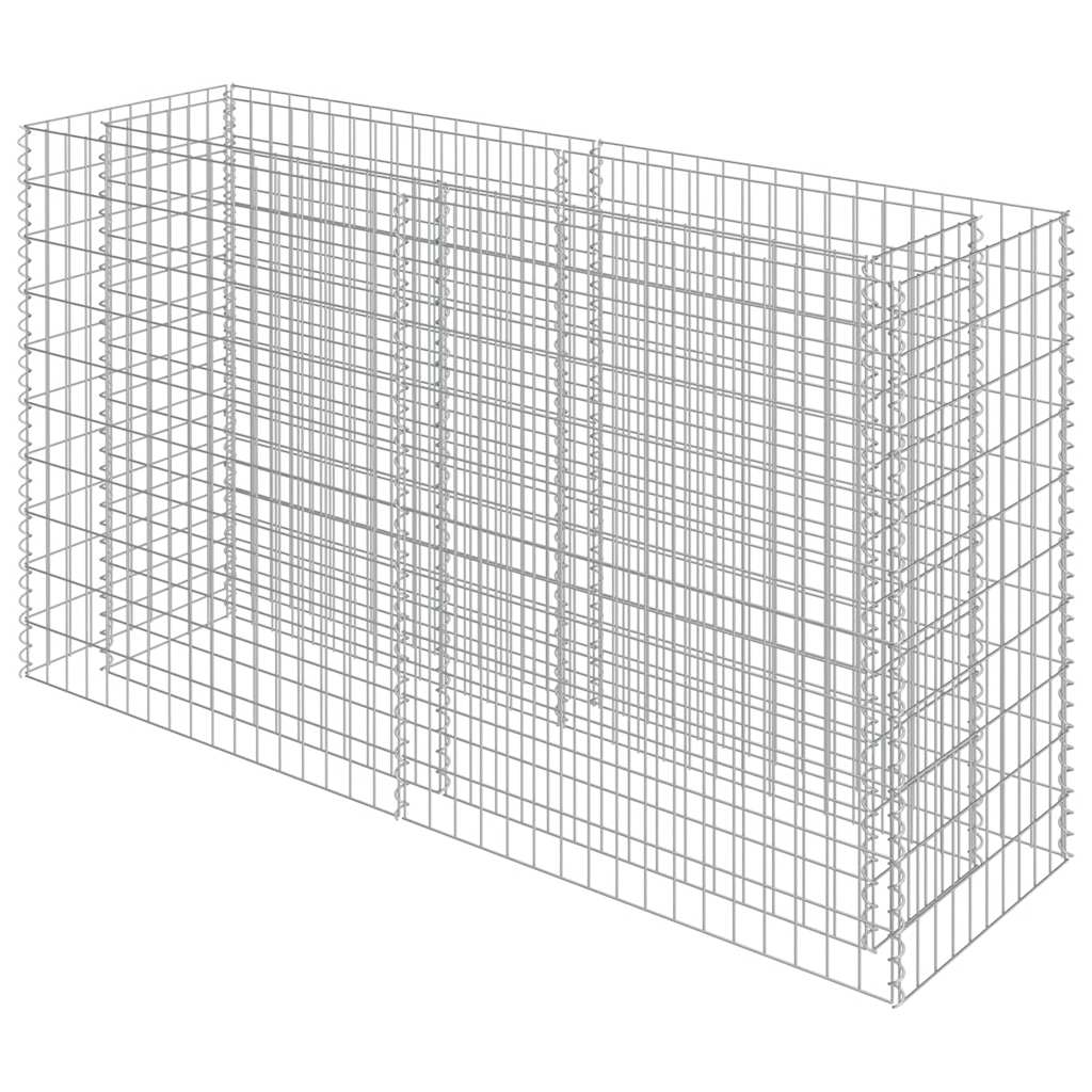 Gabionska sadilica od pocinčanog čelika 180 x 50 x 100 cm