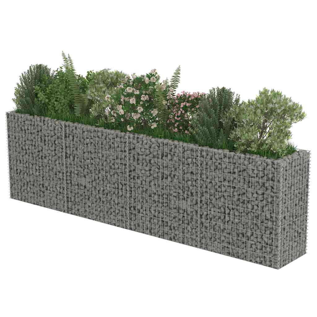 Gabionska sadilica od pocinčanog čelika 360 x 50 x 100 cm