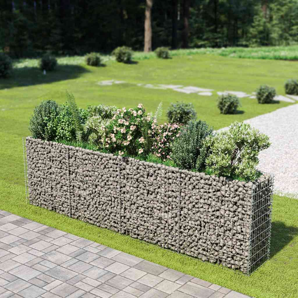 Gabionska sadilica od pocinčanog čelika 360 x 50 x 100 cm