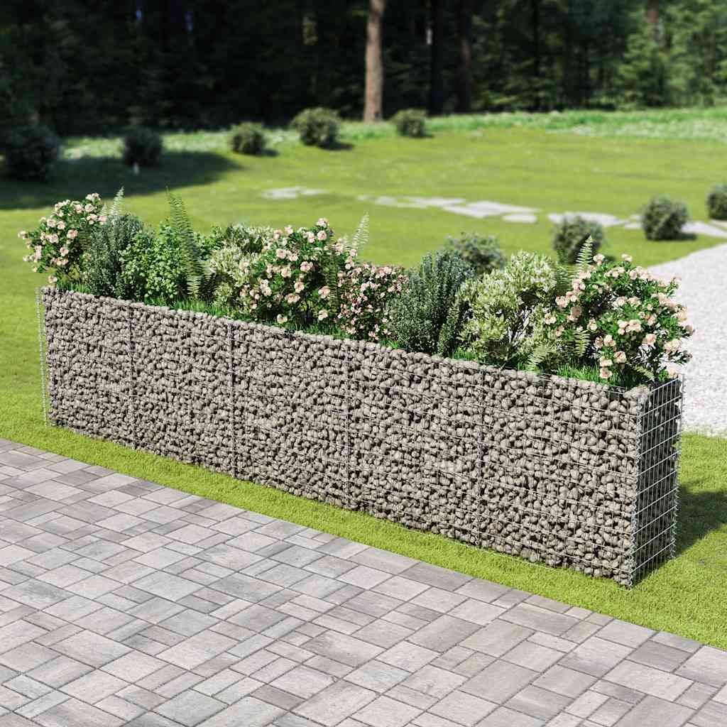 Gabionska sadilica od pocinčanog čelika 450 x 50 x 100 cm
