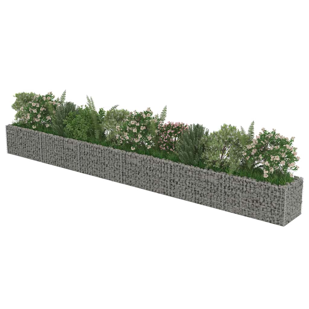 Gabionska sadilica od pocinčanog čelika 540 x 50 x 50 cm