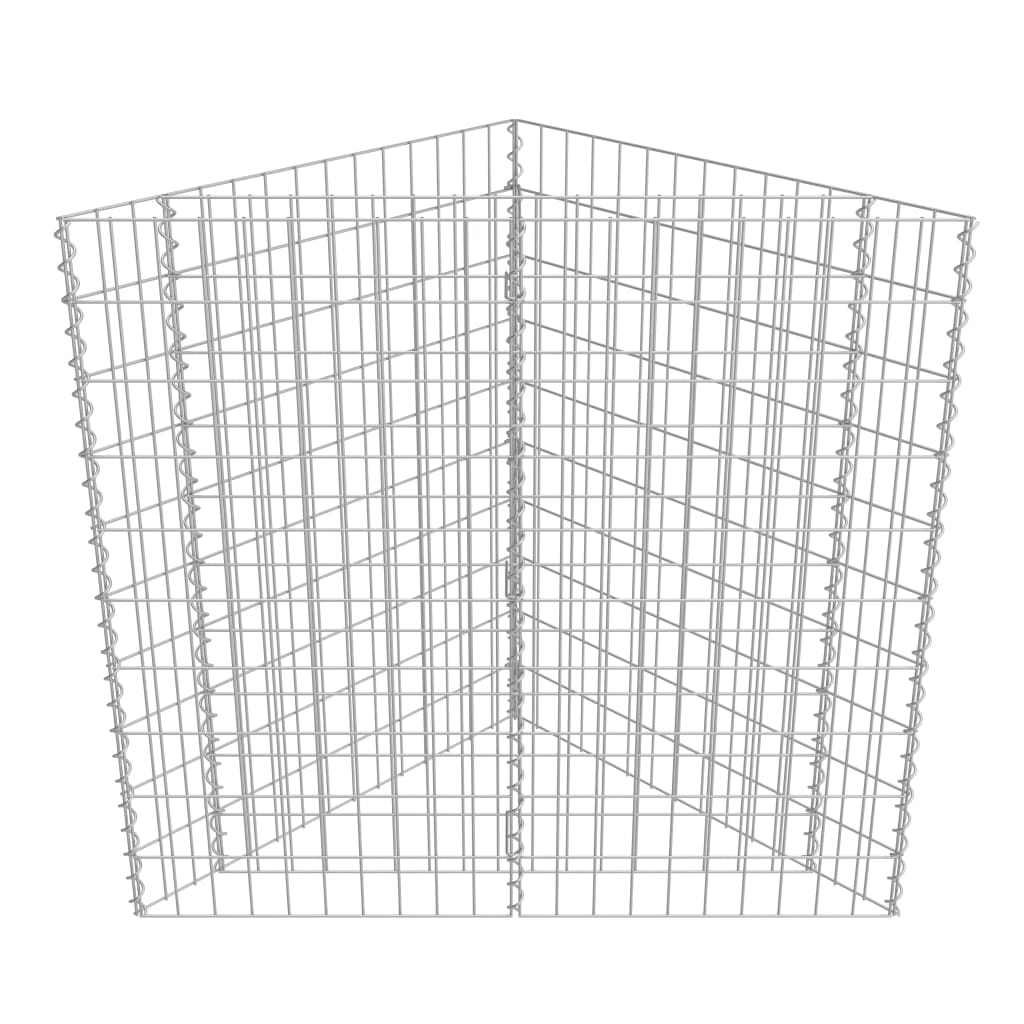 Gabionska sadilica od pocinčanog čelika 75 x 75 x 100 cm
