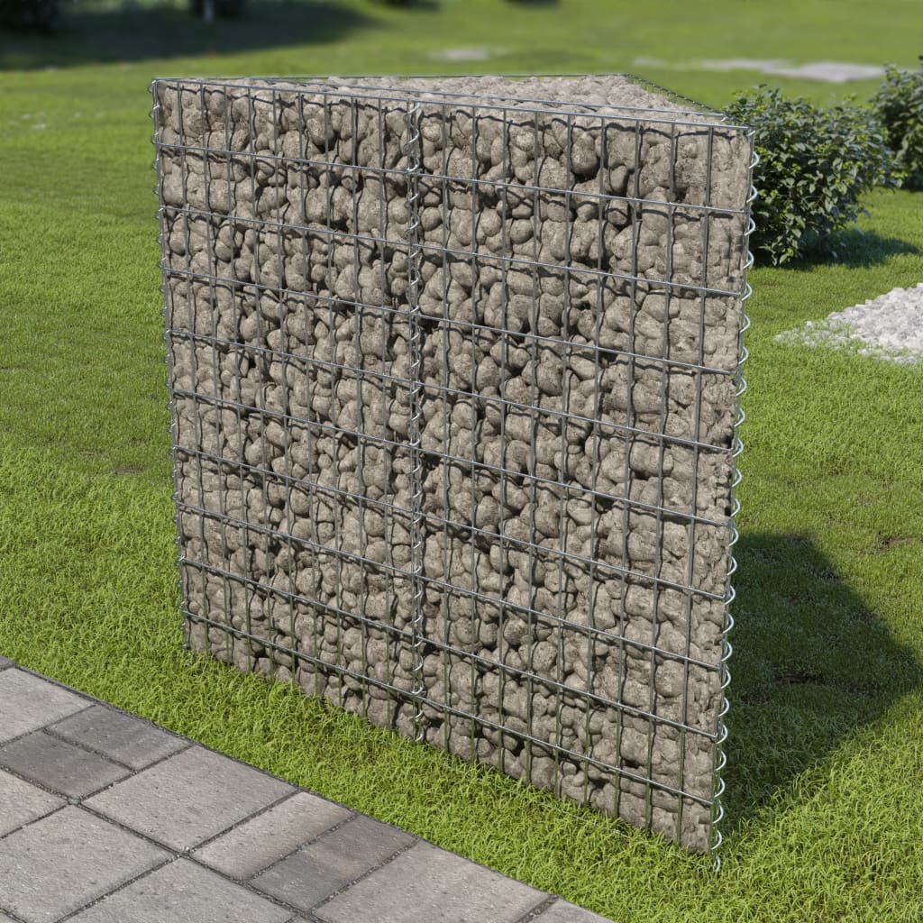 Gabionska sadilica od pocinčanog čelika 75 x 75 x 100 cm
