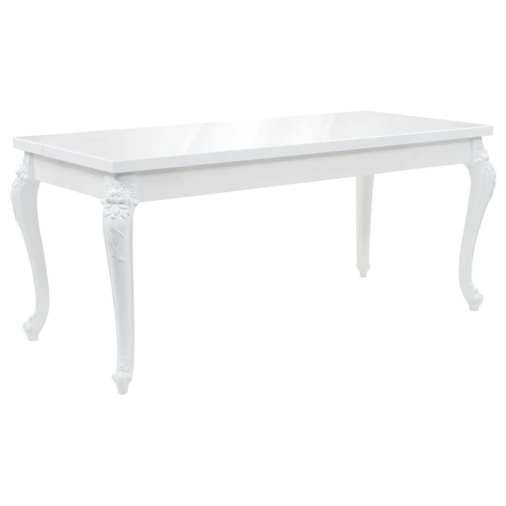 Blagovaonski stol visokog sjaja bijeli 179 x 89 x 81 cm