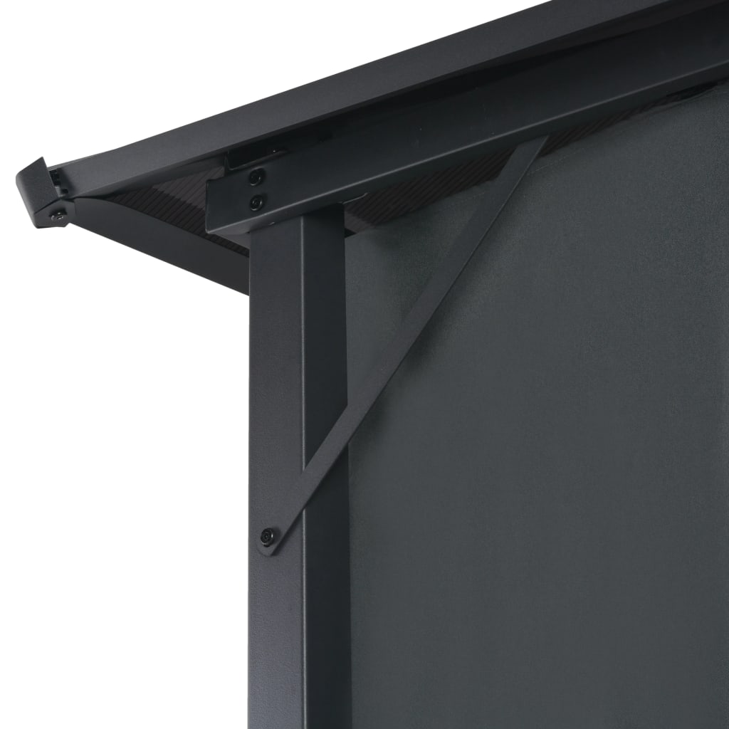 Sjenica sa zastorom aluminijska 3 x 3 m crna