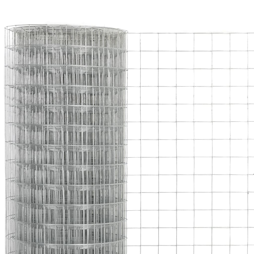 Mrežna ograda od pocinčanog čelika za kokoši 10 x 0,5 m srebrna
