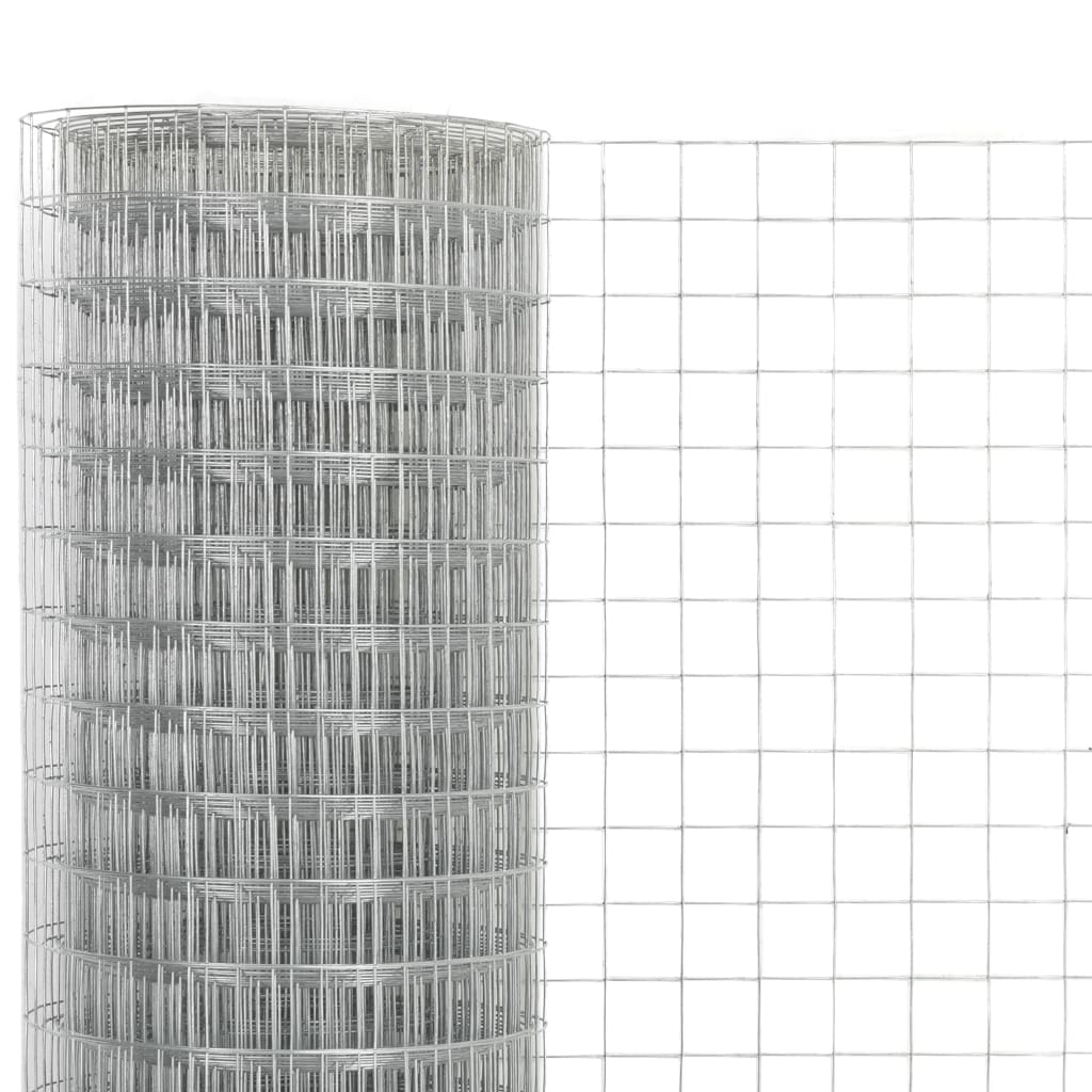 Mrežna ograda od pocinčanog čelika za kokoši 10 x 1,5 m srebrna