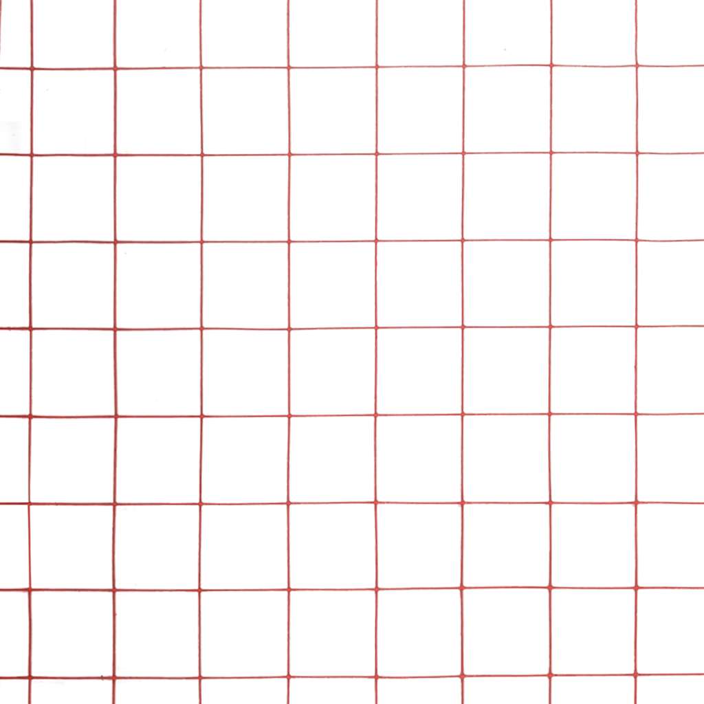 Žičana mreža od čelika s PVC oblogom za kokoši 10 x 1 m crvena
