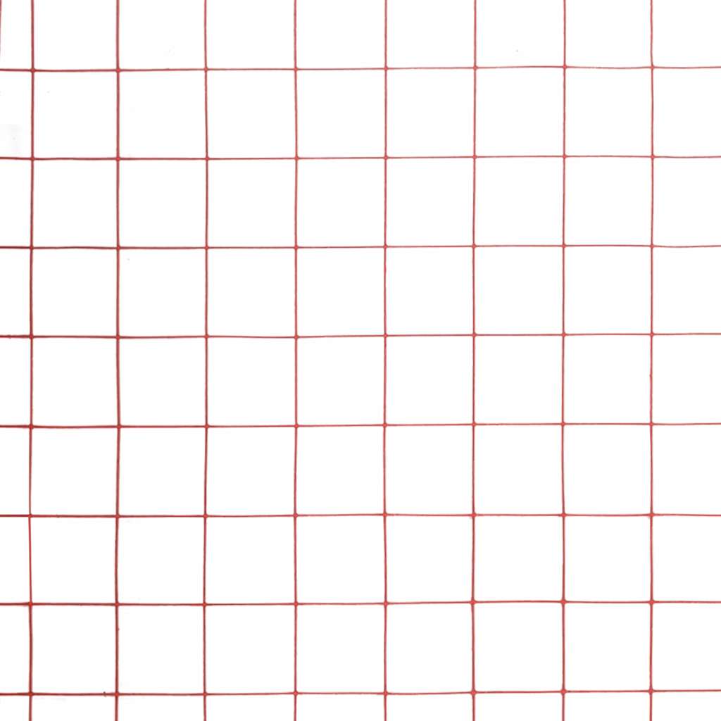 Žičana mreža od čelika s PVC oblogom za kokoši 10 x 1 m crvena