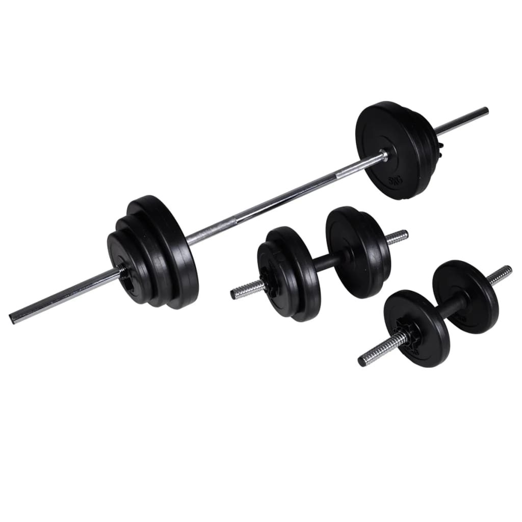 Stalak za čučnjeve sa setom dvoručnih/jednoručnih utega 30,5 kg