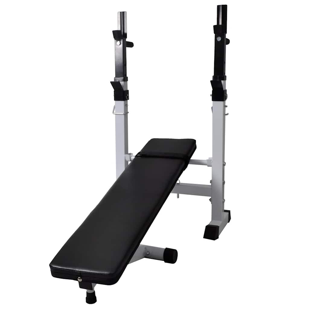 Klupa za vježbanje sa stalkom za utege i setom utega 90 kg