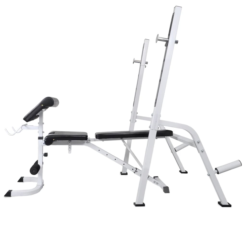 Klupa za vježbanje sa stalkom za utege i setom utega 90 kg
