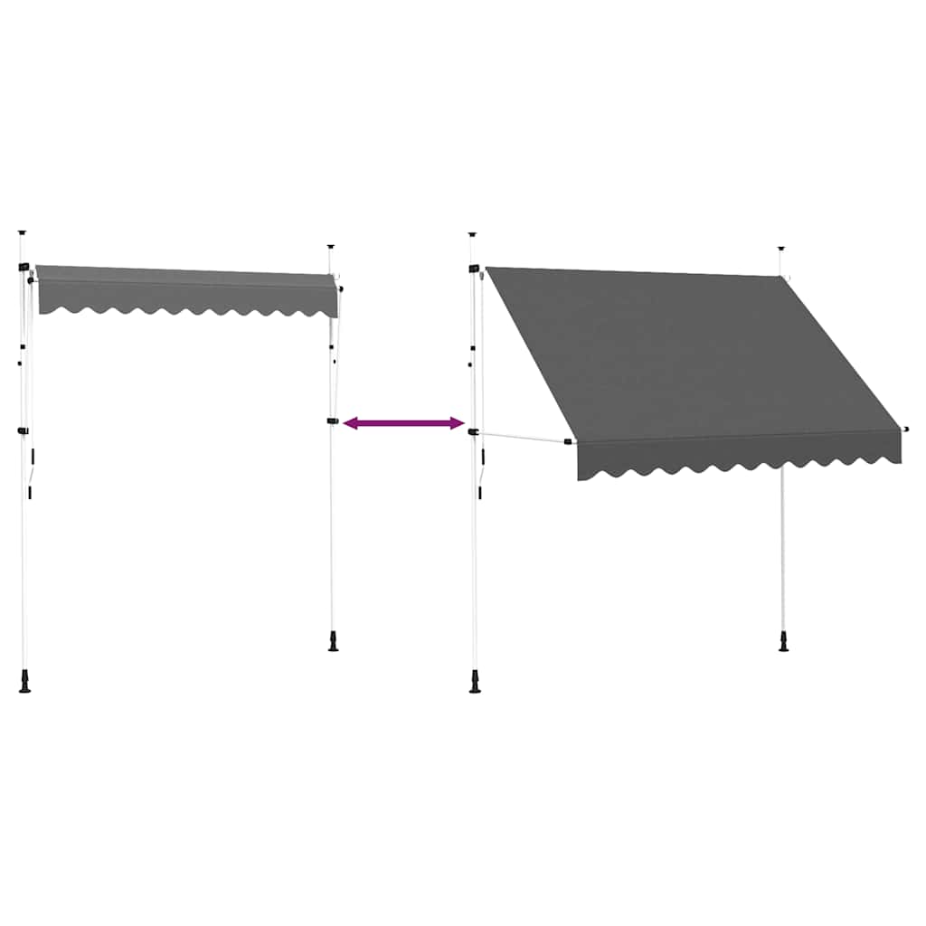Tenda na ručno uvlačenje 250 cm antracit