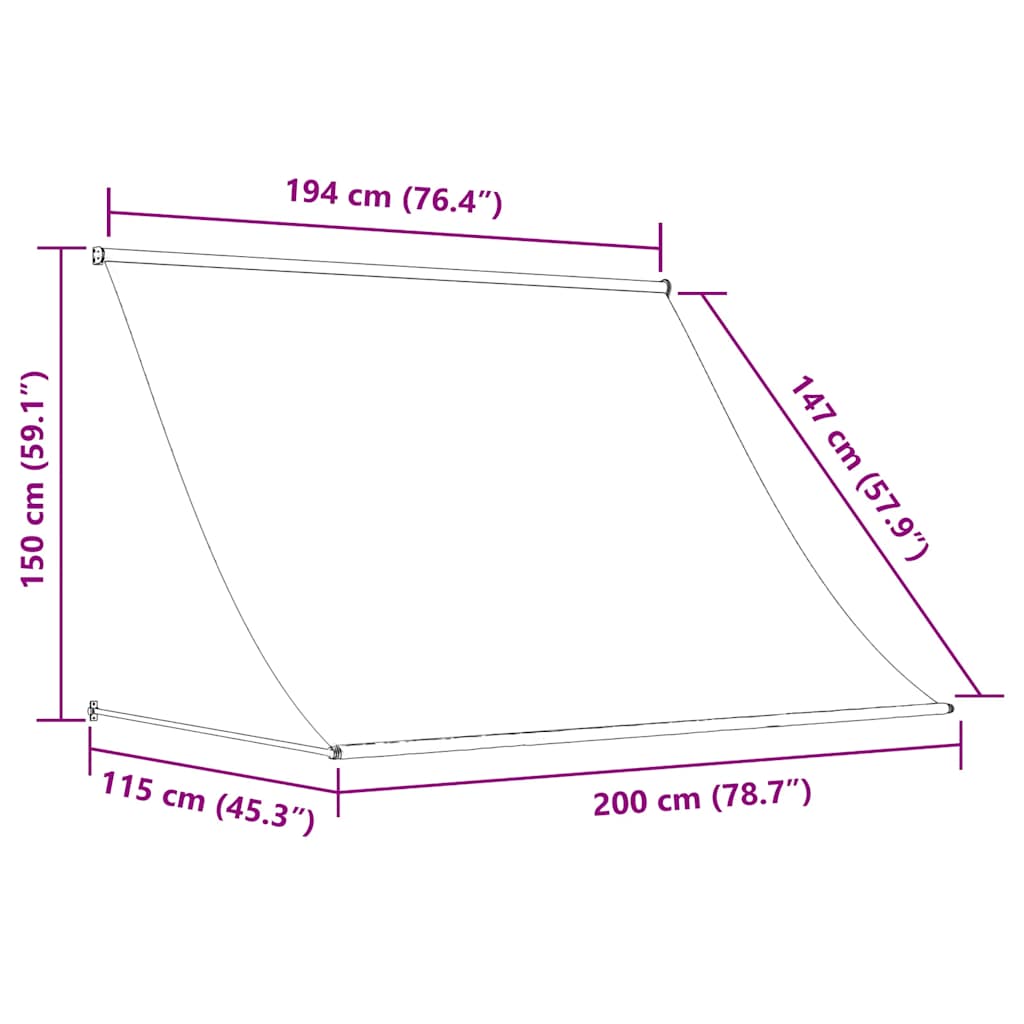 Tenda na uvlačenje 200 x 150 cm žuto-bijela