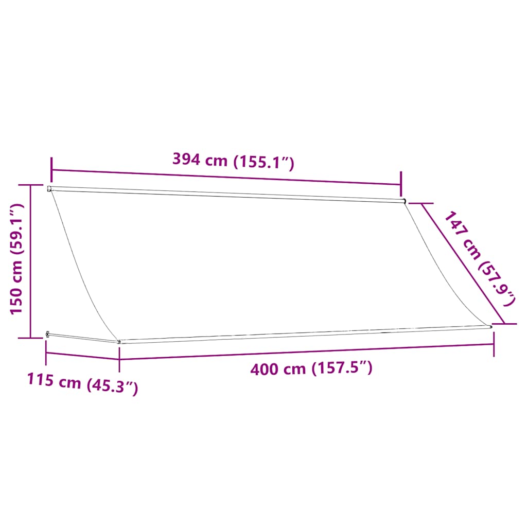 Tenda na uvlačenje 400 x 150 cm krem