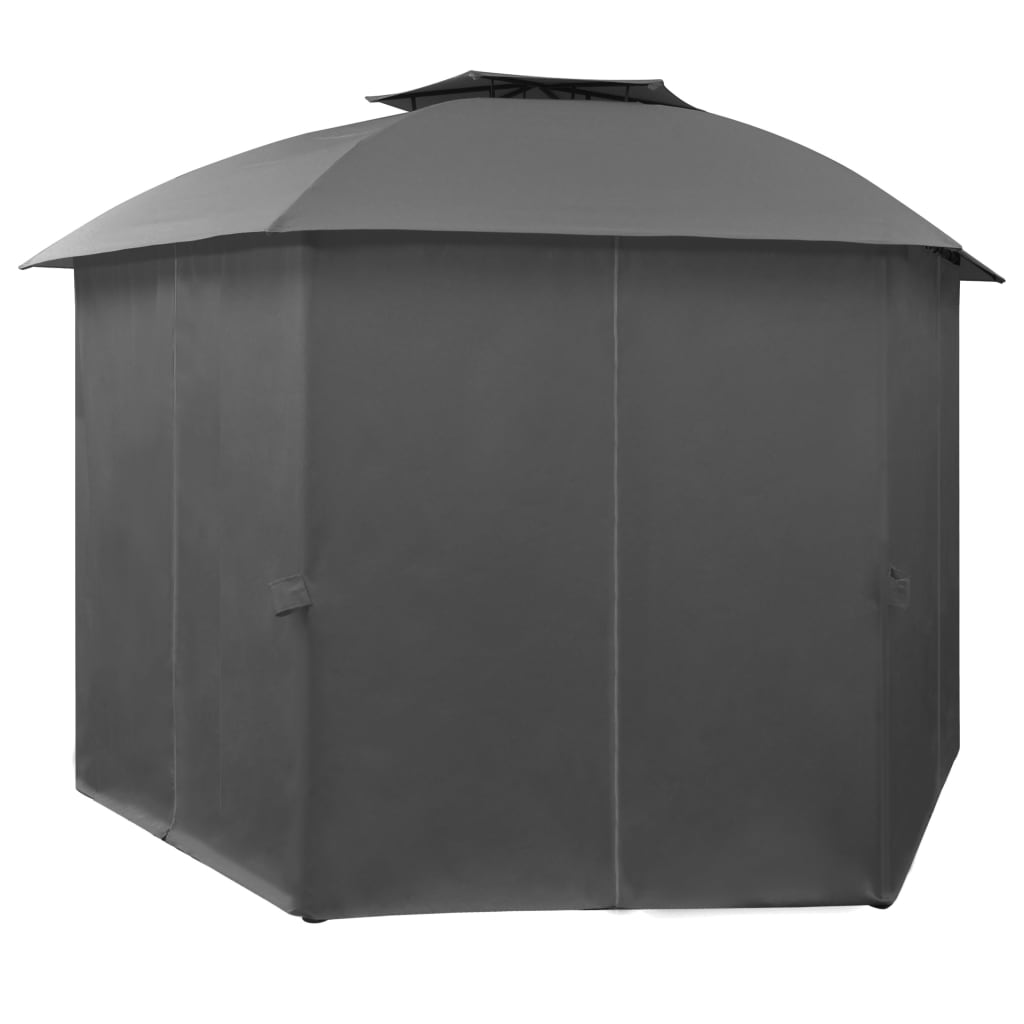 Vrtni šator sa zavjesama šesterokutni 360 x 265 cm