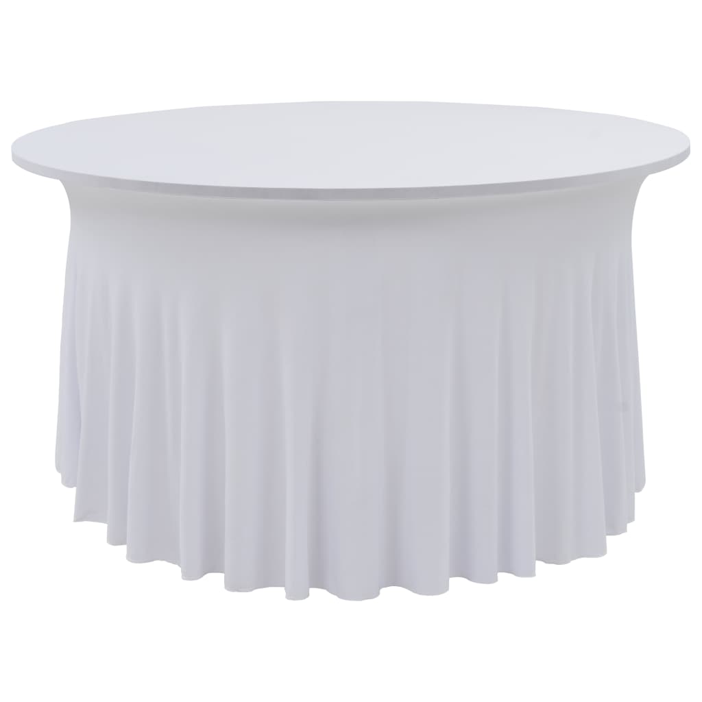 Rastezljive navlake za stol 2 kom duge 120 x 74 cm bijele