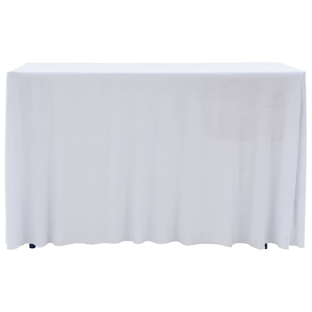 Rastezljive navlake za stol 2 kom duge 243 x 76 x 74 cm bijele