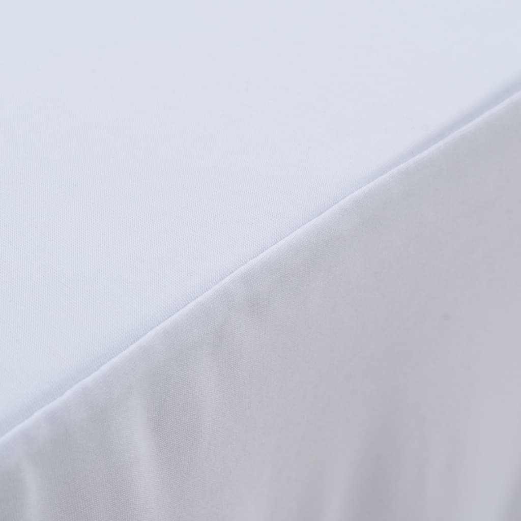 Rastezljive navlake za stol 2 kom duge 243 x 76 x 74 cm bijele