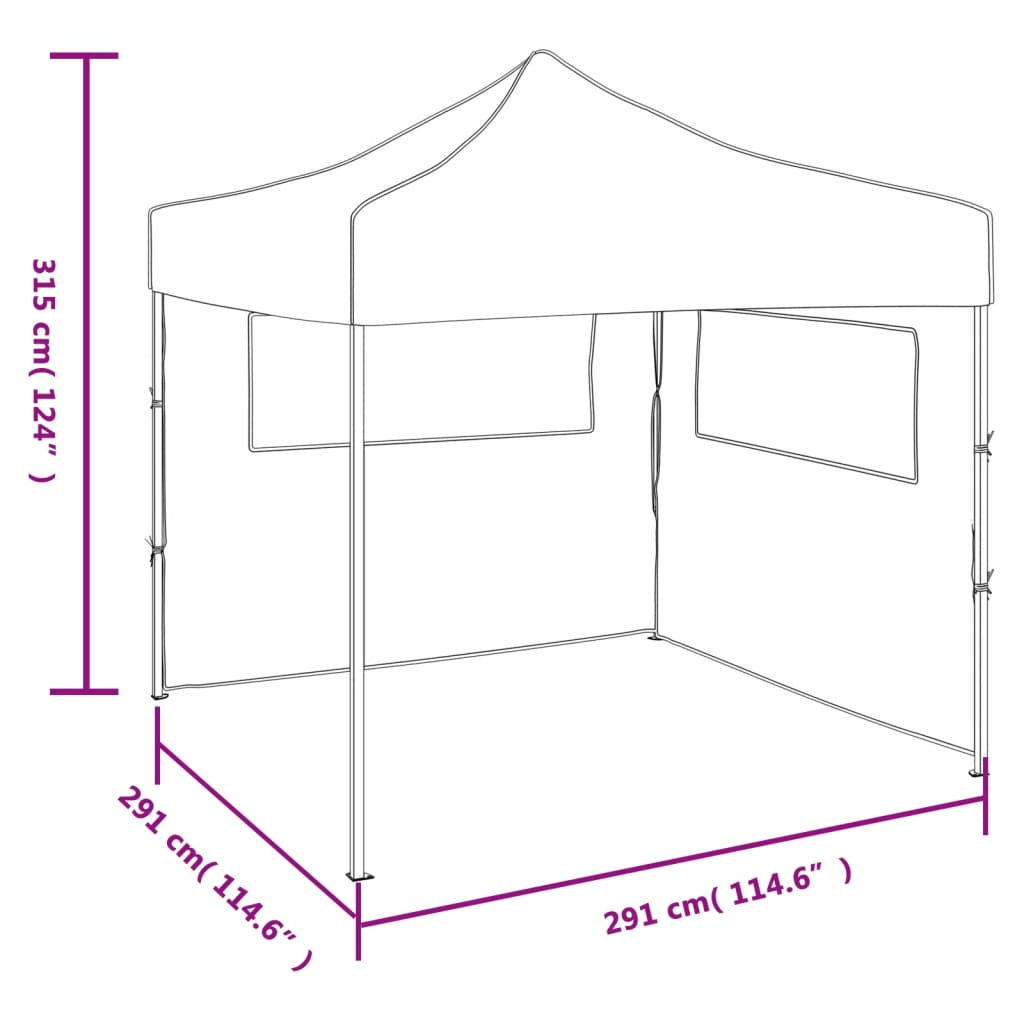 Sklopivi šator s 2 zida 3 x 3 m plavi